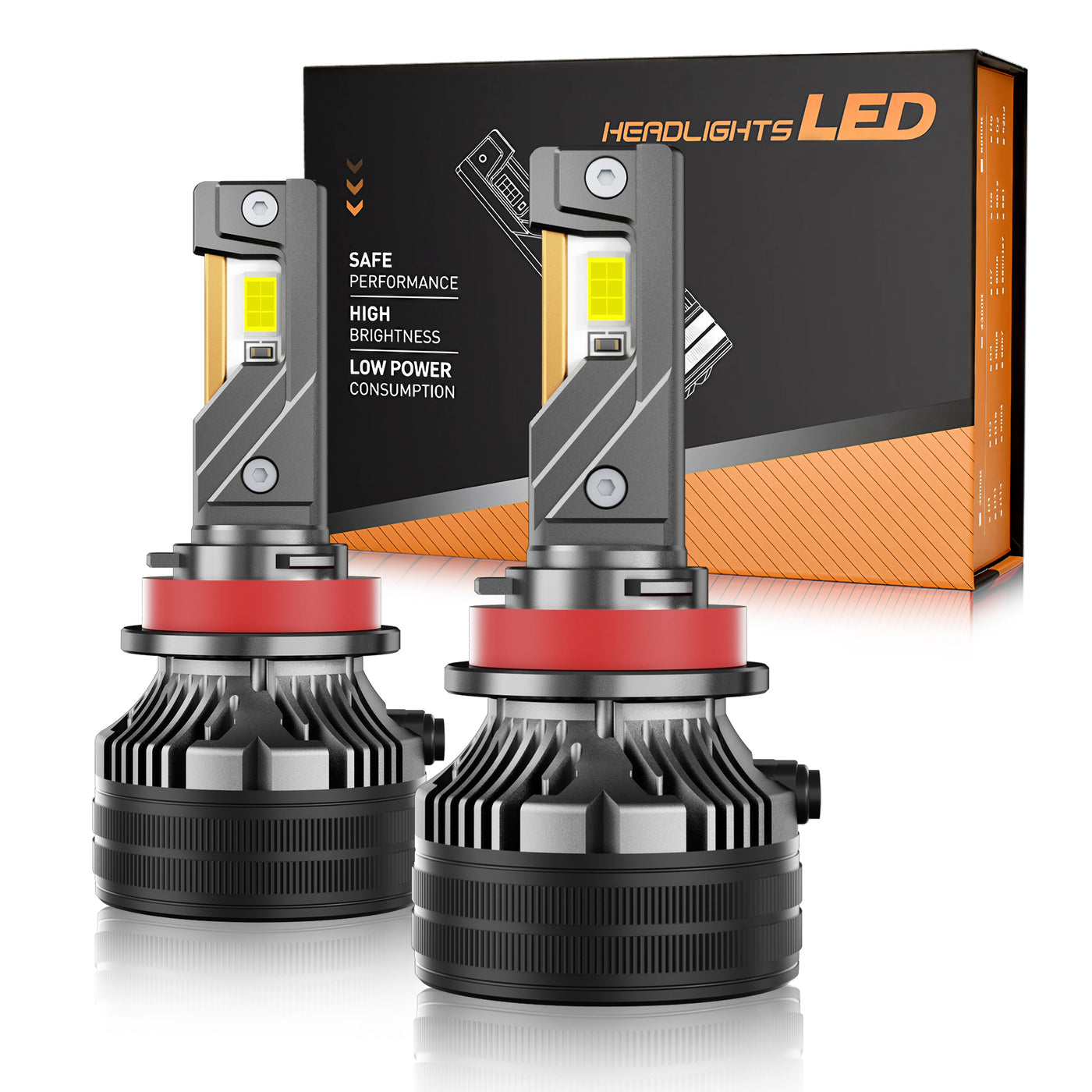 LED Lights Bulbs with CSP Chips,31000 LM,Di-Layers Copper Base,Pack of 2