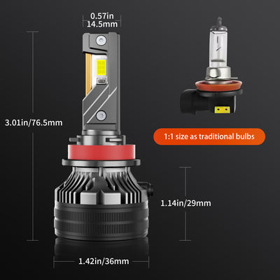 LED Lights Bulbs with CSP Chips,31000 LM,Di-Layers Copper Base,Pack of 2